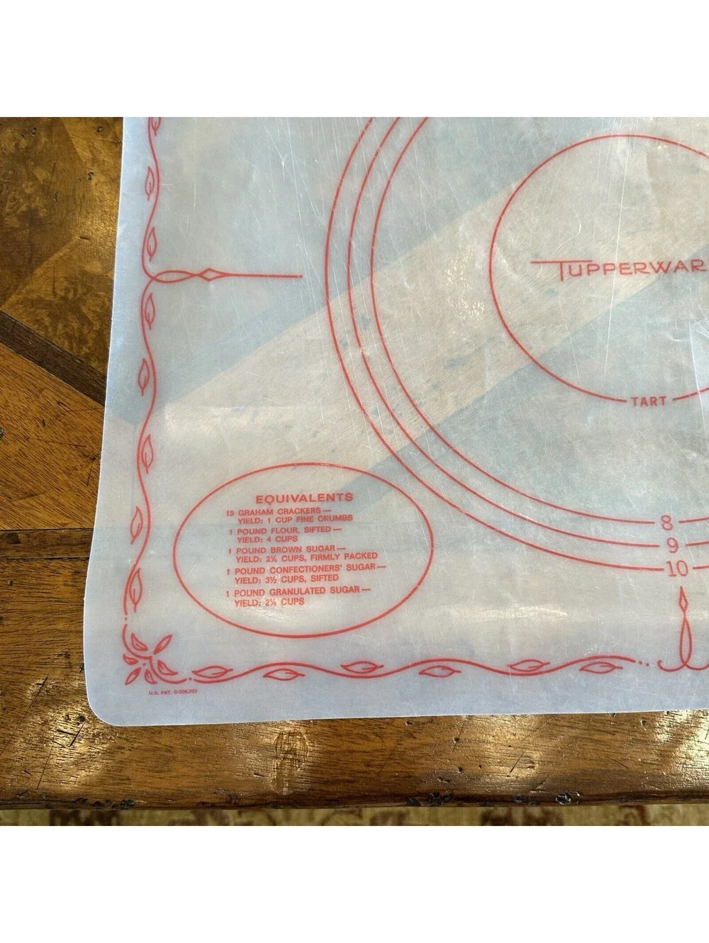 Vintage Tupperware Pastry Mat 1965 Rolling Mat Baking Guide Conversions
